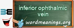 WordMeaning blackboard for inferior ophthalmic vein